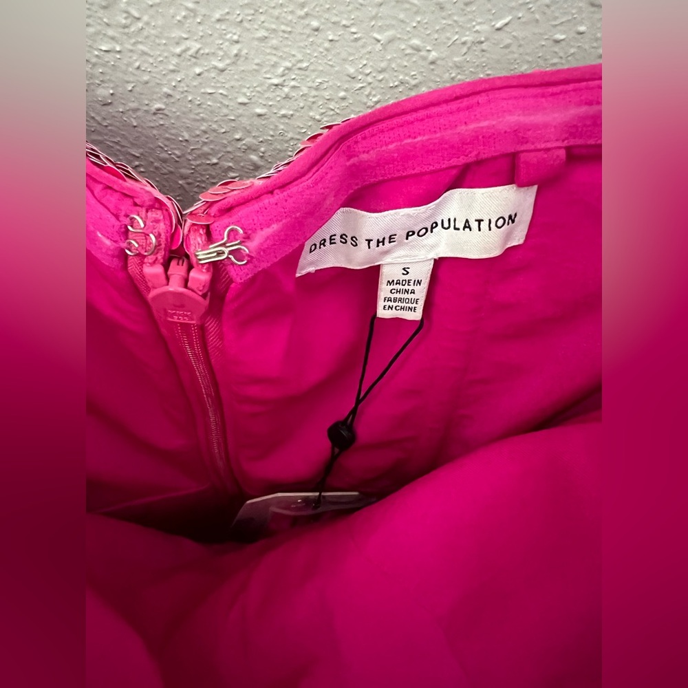Dress The Population Andy Sequin Jumpsuit in Size Small in Hot Pink New - Picture 8 of 12
